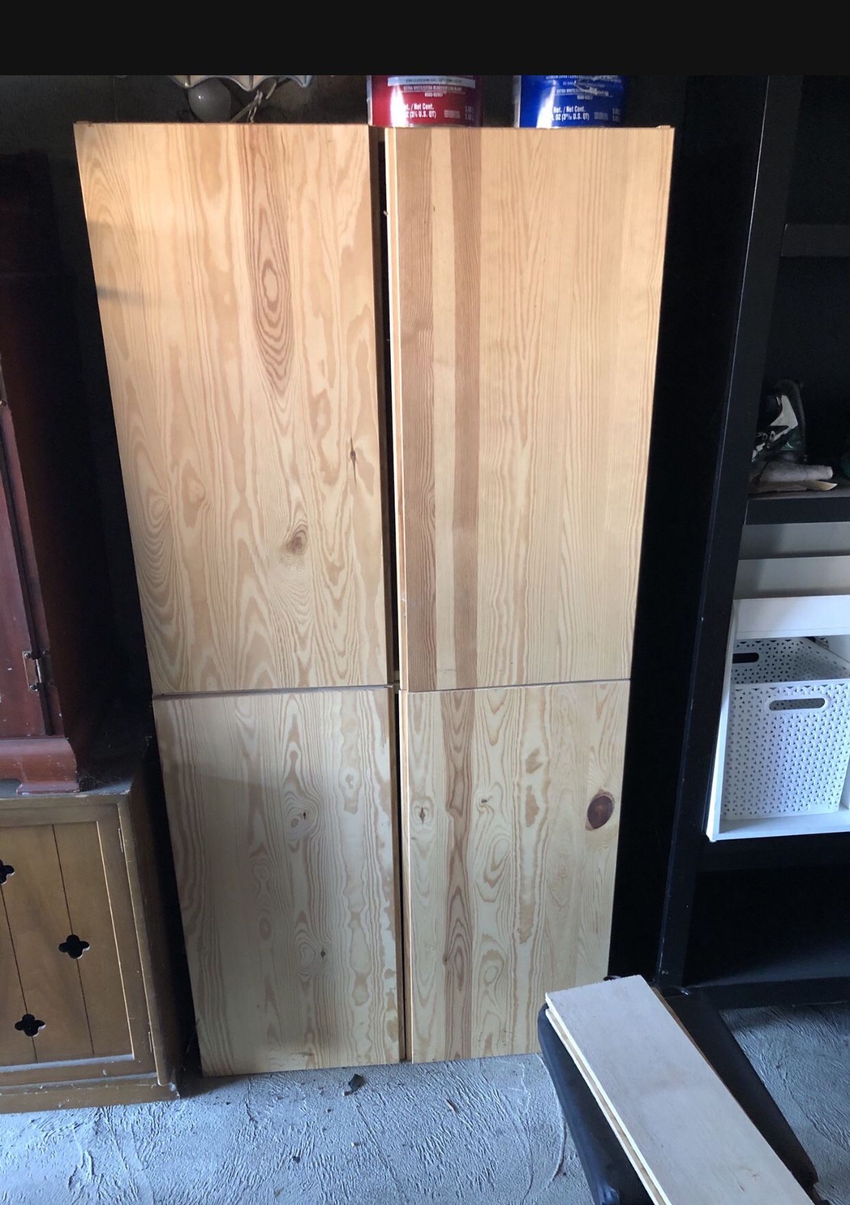 Two Pine Wall Cabinets In New Condition