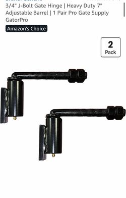 3/4" J-Bolt Gate Hinge | Heavy Duty 7" Adjustable Barrel | 1 Pair