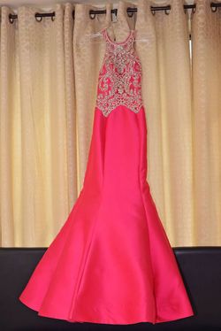 Prom Dress Hot Pink Mermaid Style with Crystals