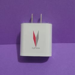 Cyprime Mobile adapter in white color.