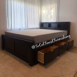 Queen Bed And Mattress With Drawers 