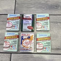 Donruss & Fleer MLB Trading Card Packs Lot of 5 Including Nolan Ryan Pack