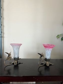 Night stand lamps with Hummingbird figures