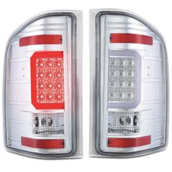  Chevy Silverado 07-13 Chrome Clear 3D LED Taillights  Luces traseras LED 3D cromadas y transparentes para Chevy Silverado 2007-2013