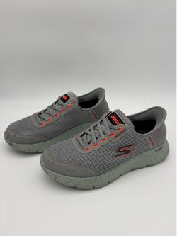 SKECHERS GOwalk Men's Waterproof Lace-Up Sneakers Gray/Orange 216330