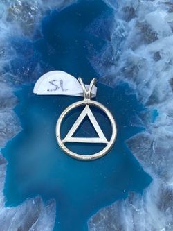$25 Silver 925 Alcoholics Anonymous Symbol Charm Pendant