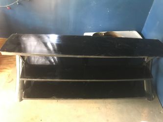Black glass entertainment center