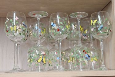 Brand New Set of 14 Lenox Butterfly Meadow Wine Glasses