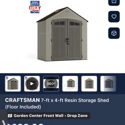 Craftsman 7’x4’ Storage Shed
