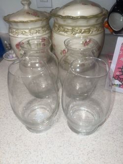 Four Glass Flower Vases