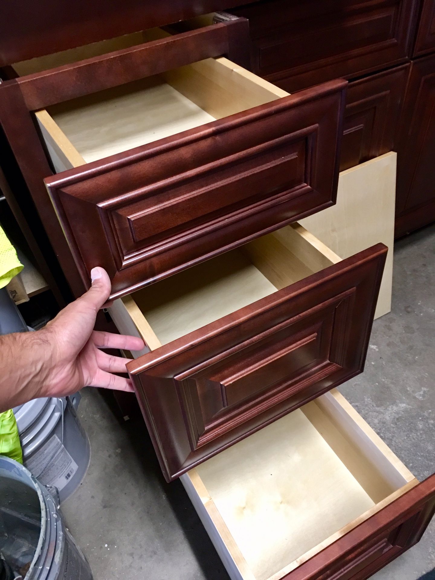 Soft close drawer and door cabinets