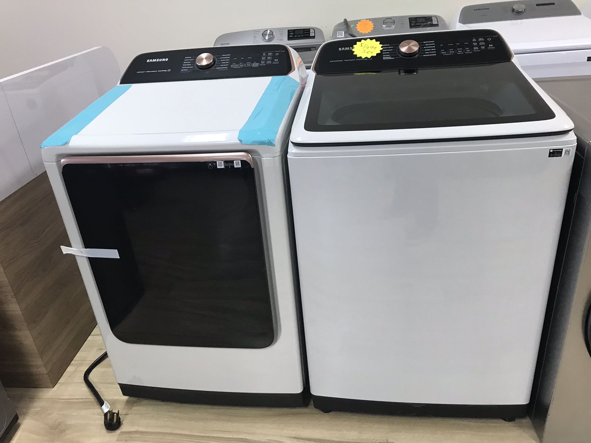 Samsung washer & dryer set in white