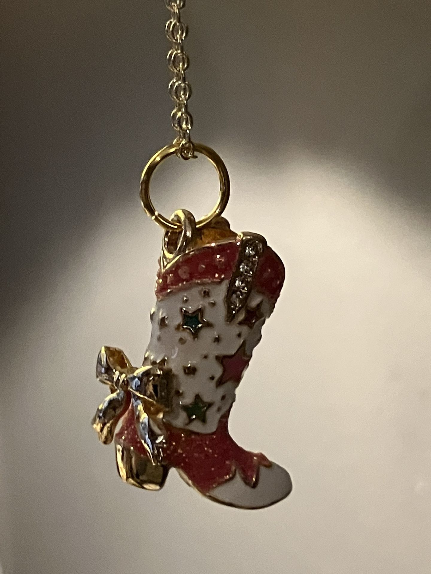 Fancy Cowgirl Boot Pendant Charm Necklace - Cowboy Horse Ranch Farm Jewelry NEW