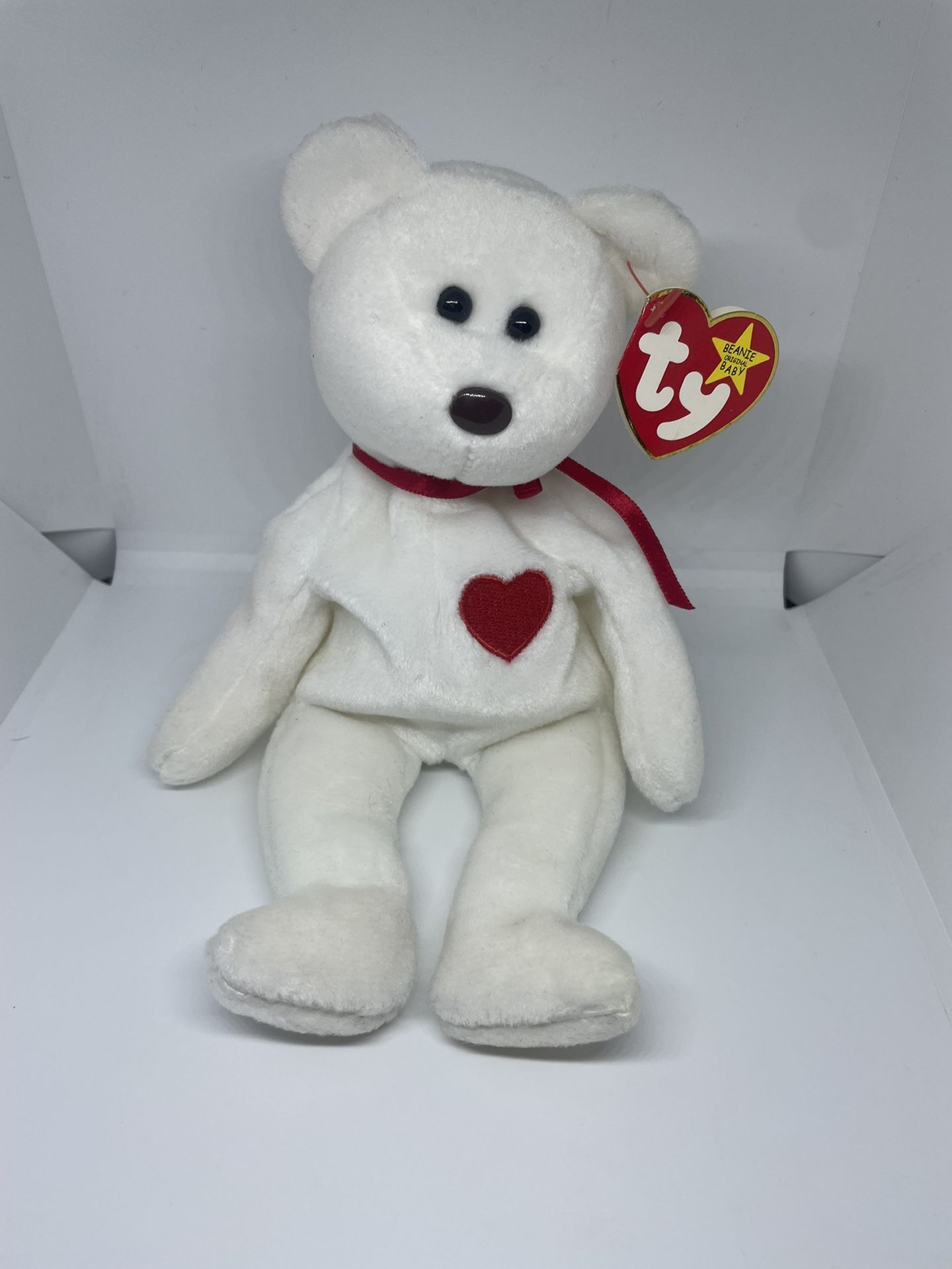 TY  Beanie Babies-  Valentino The Bear - 1997 - Rare & Has Errors! 