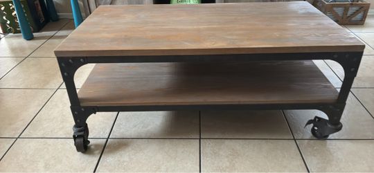 Rustic wooden coffee table