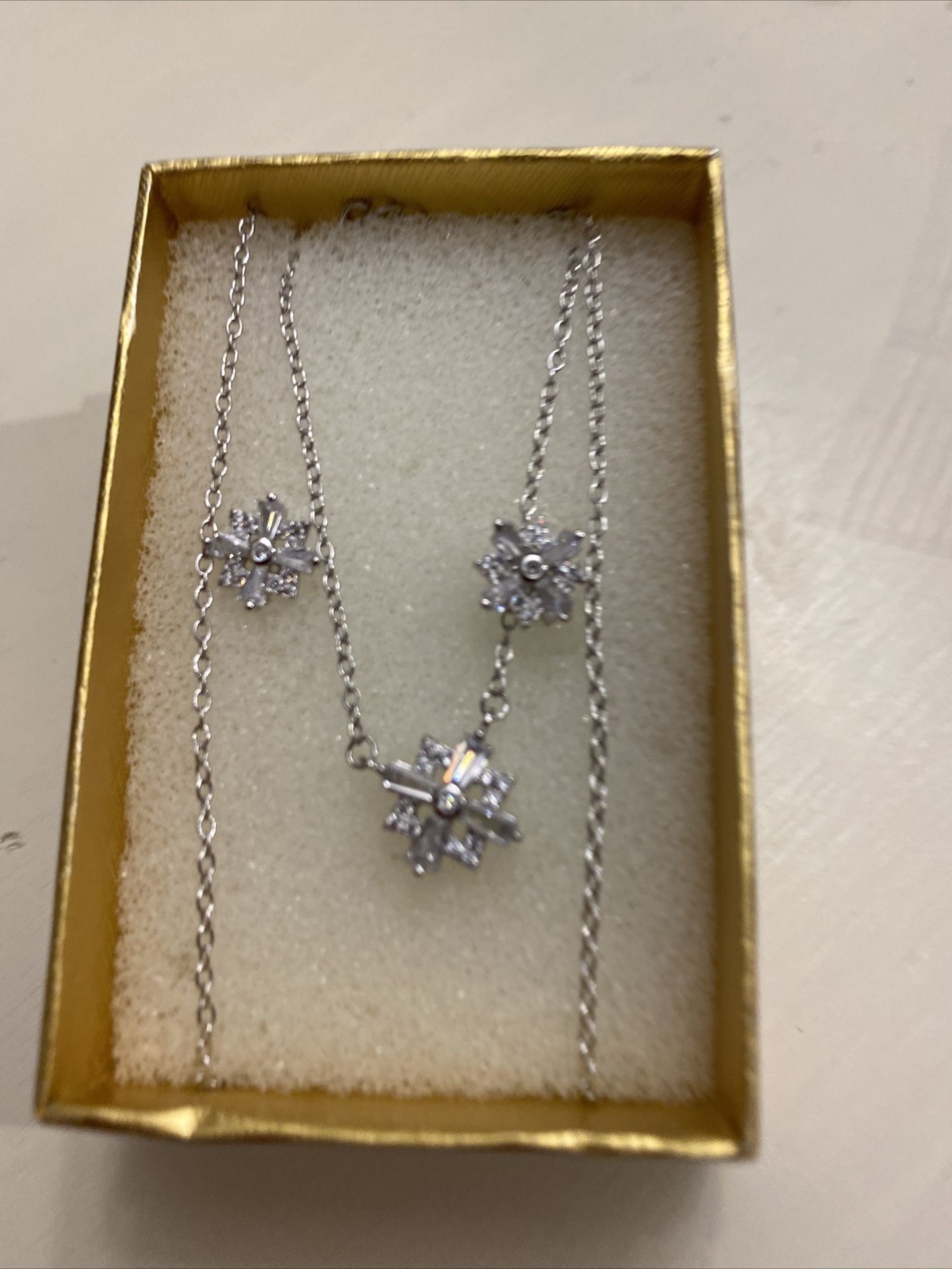 Necklace And Earring Sets 925 Silver  Flower Shape Stud With Screw Back 