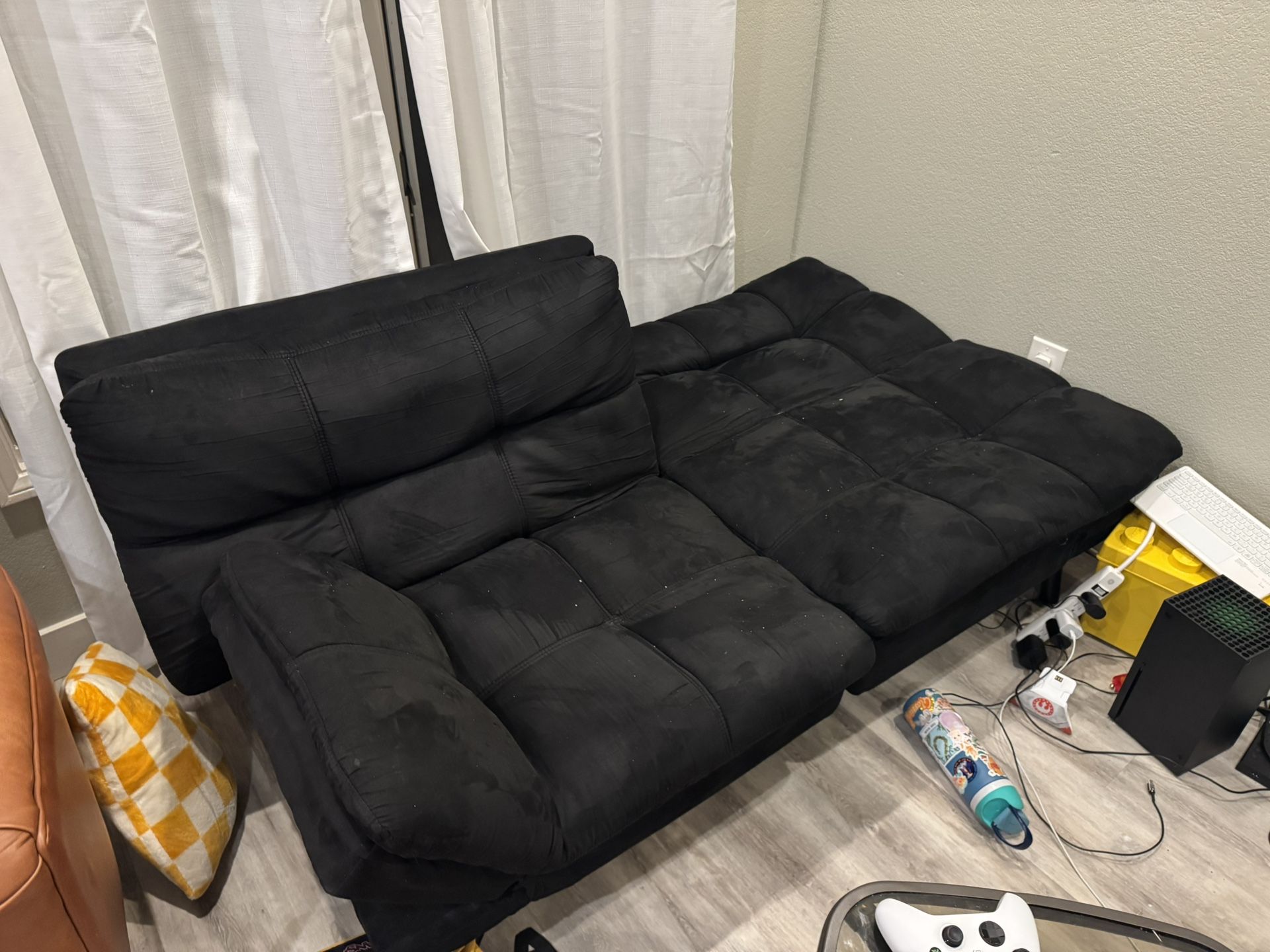 Folding Black Futon Couch