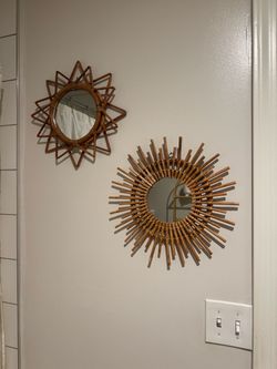 Boho/Natural Wall Mirror Set