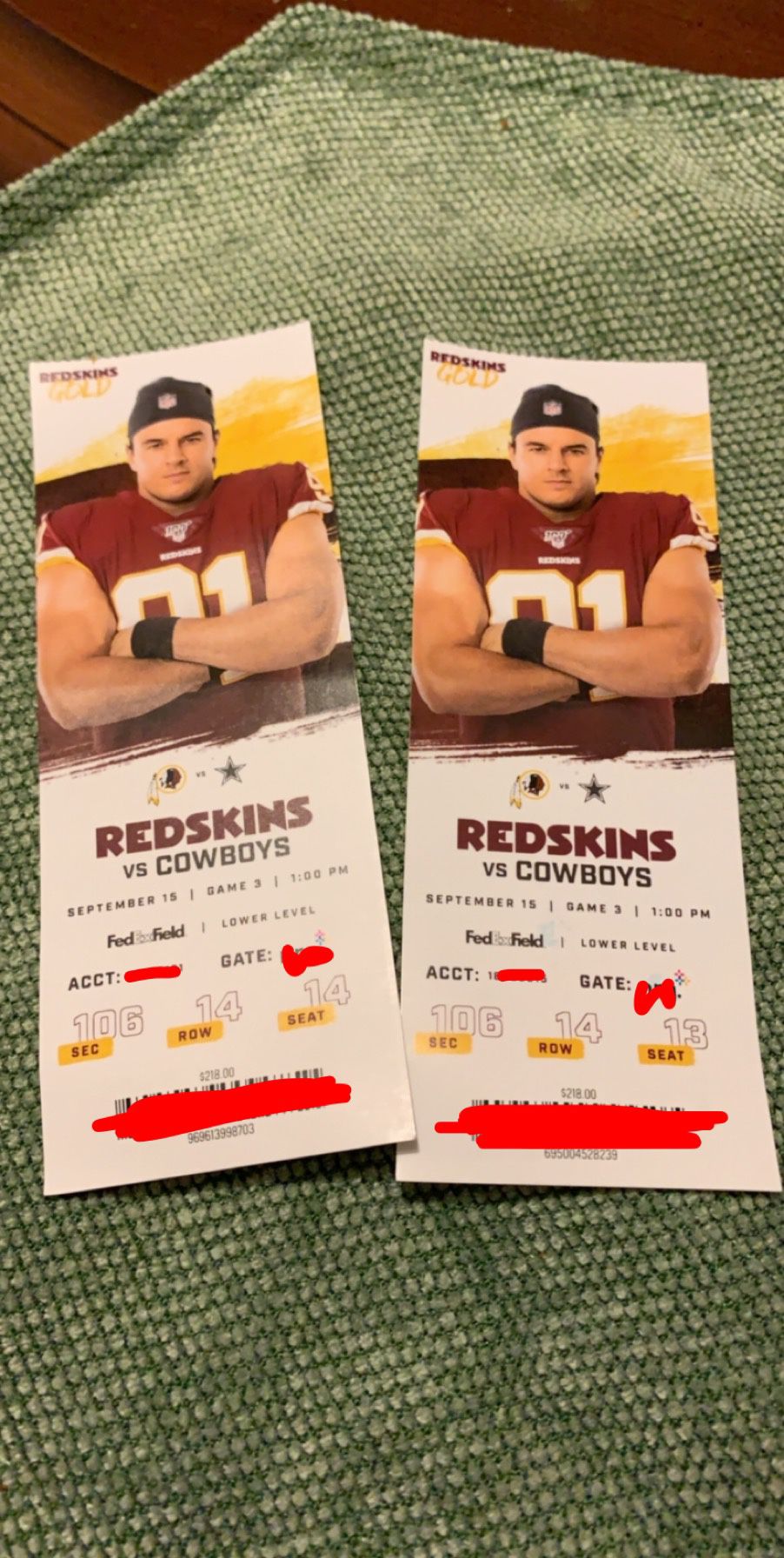 Redskins vs Cowboys tickets