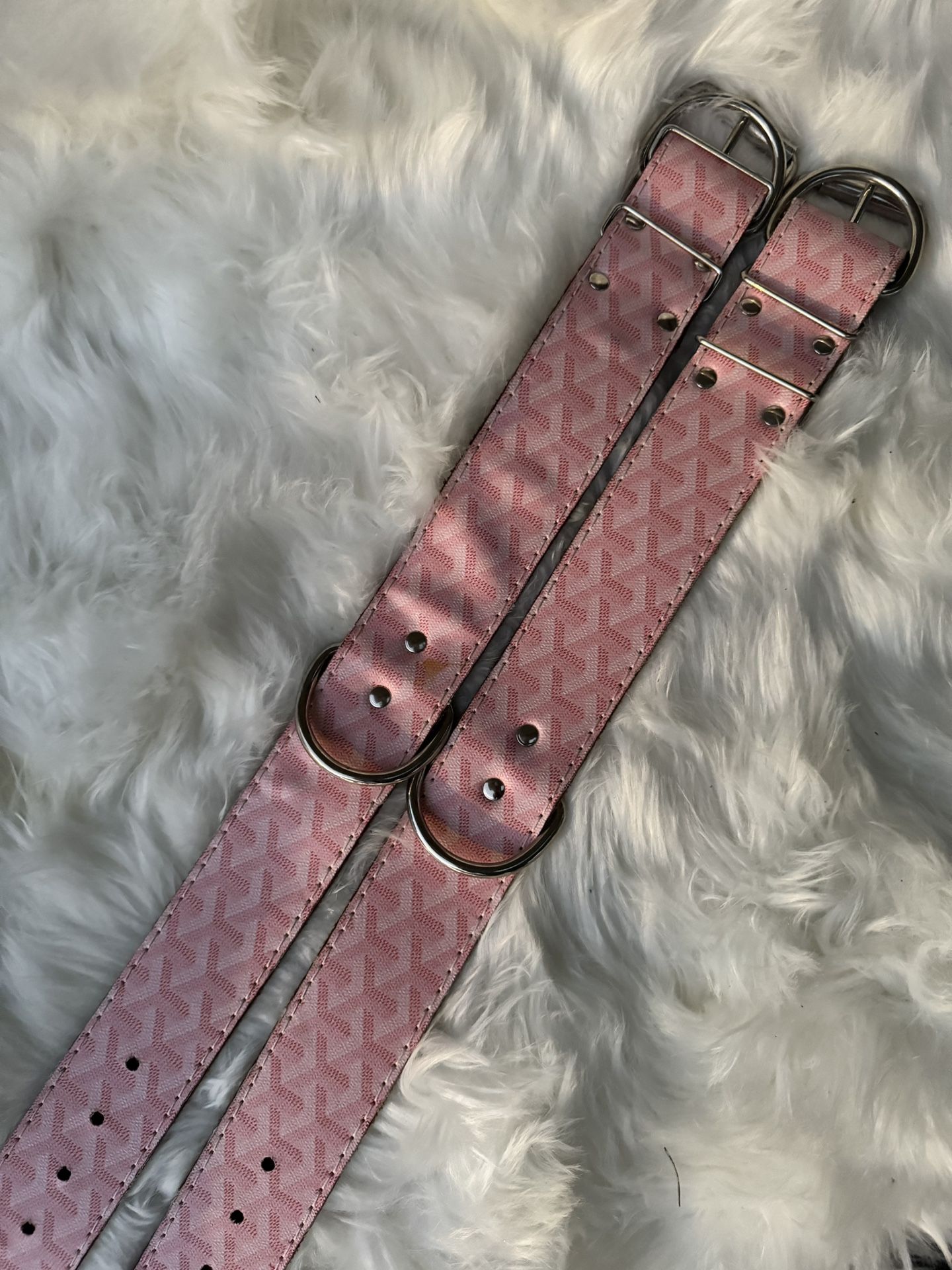 Pink Leather Dog Collar Only