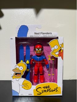 The Simpsons NED FLANDERS Skiing Action Figure Jakks Pacific New