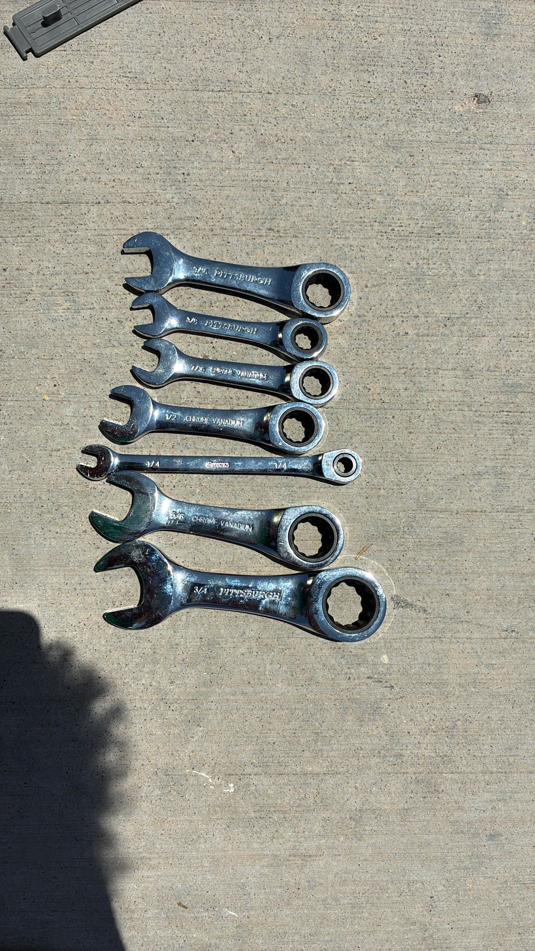 Stubby Ratcheting Combo Wrench Set 