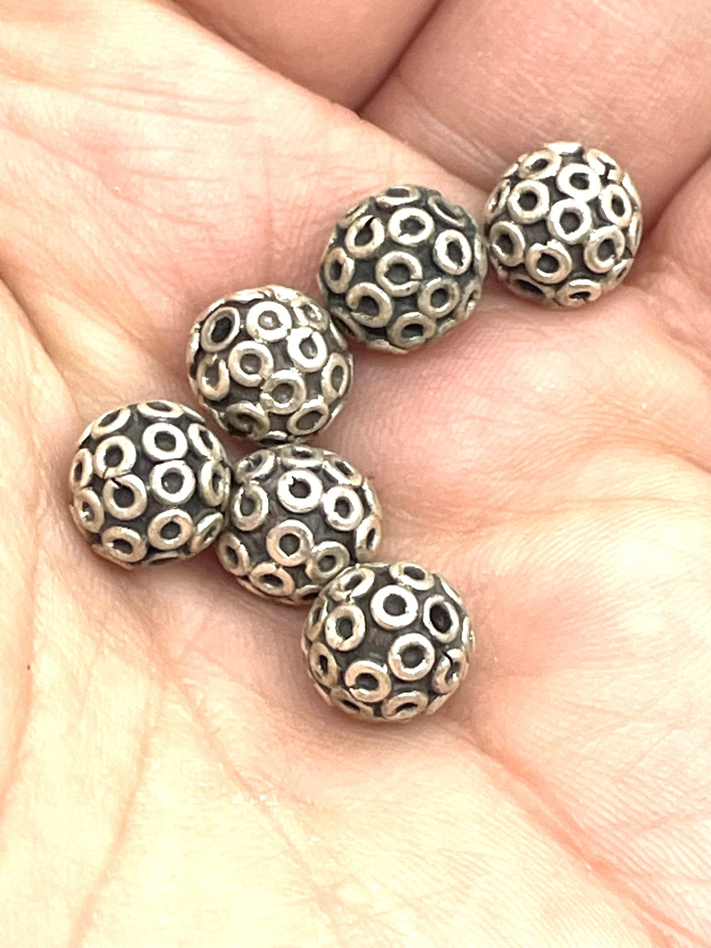 Sterling 11 Bali Beads