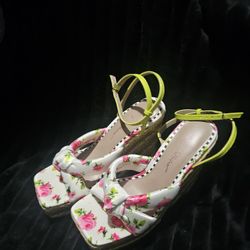 Betsey Johnson Pansie Platform Ankle Strap Espadrilles Size US 7M