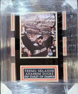 Ducks Teemu Selanne Signed, PSA-Certified, Custom-Framed Photo Display Piece- And 40 Others!