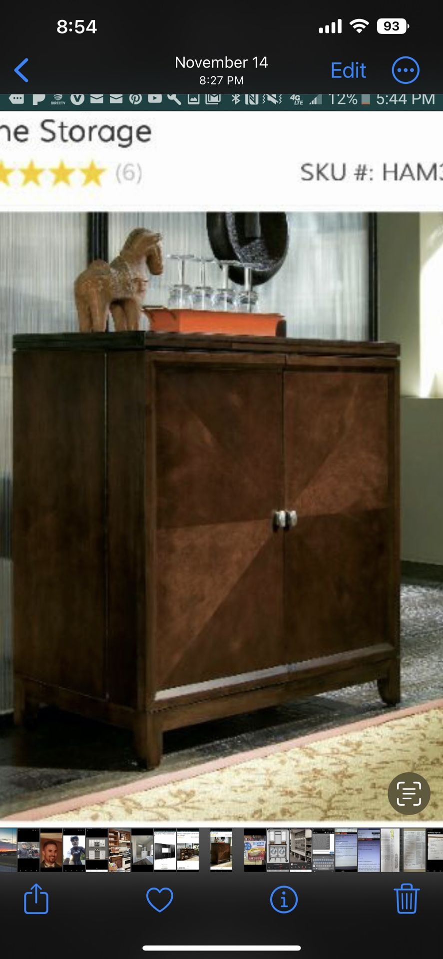 American Drew Tribecca Flip Top Home Bar