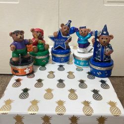 Vintage 1999 Holiday Bear Jewelry Cases