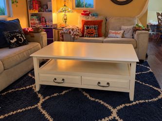 White Coffee Table with Storage