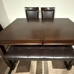 Ashely Dining Table With 4 Chairs & bench