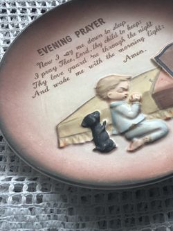 Vintage prayer plate great teaching tool 7 inches no chips