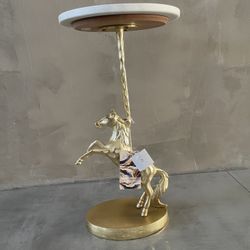 Gold Metal Carousel Horse Side / Corner Table
