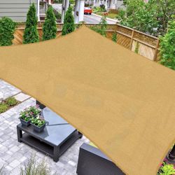 Sun Shade Sail Rectangle 8’x12’ UV Block Canopy For Patio, Backyard, Outdoor Activities In Sand