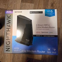 Netgear Nighthawk AX6 AX2700 WiFi Cable Modem Router CAX30