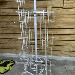 Spinning Vendor Display Metal Rack—Pegs on 1 side & slots on others—Perfect for Books or Ephedra. 