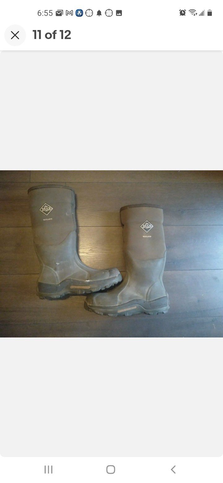 Muck Boots Brown Mens 11 Womens 12 boots Water tight Sealed  