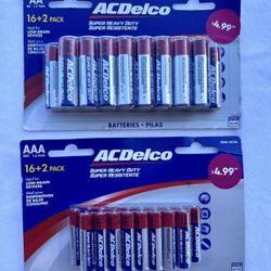 New AC Delco  18 Count Batteries Per Package Super Heavy Duty