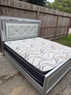 King size bed frame with mattress
