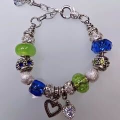 Seahawks Themed Chunky Charm Bracelets