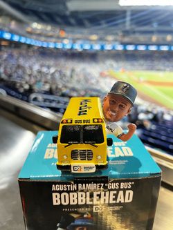 Agustin Ramirez “Gus Bus” Miami Marlins Mini Bobblehead SGA