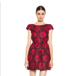 Alice+Olivia nelly puffed dress in red, US4