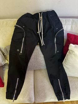 RICK OWENS Black Concordians Bauhaus Cargo Pants Size 46 US 30