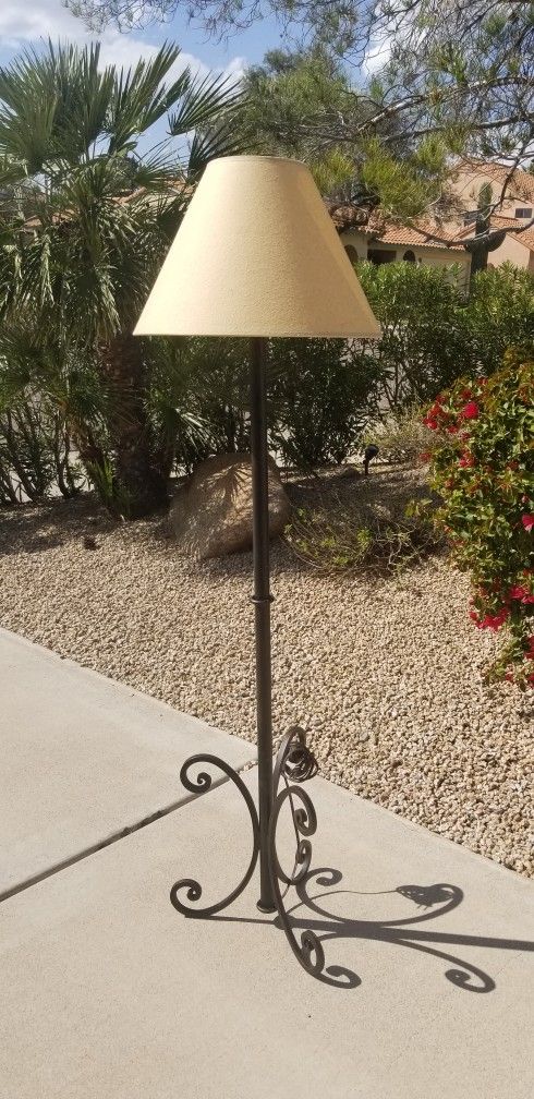 Rustic, Wrought Iron Floor Lamp - Very Solid, Imported From Mexico