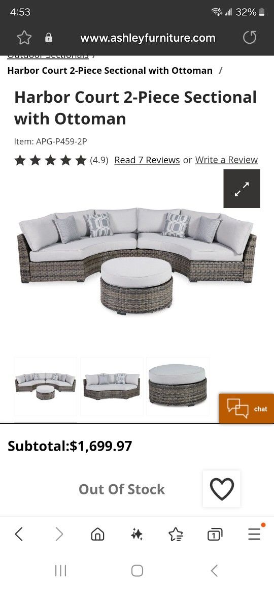 🌿 Ashley Harbor Court Outdoor Patio Set