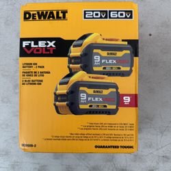 DEWALT FLEXVOLT 20V/60V MAX Lithium-Ion 9.0Ah Battery Pack (2 Pack)
