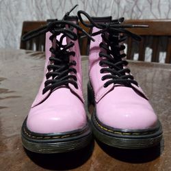 DR MARTENS 1460 T Pink Toddler Patent Leather Boots