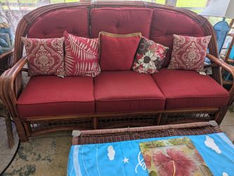 Beautiful Red Braxton Culler rattan sofa